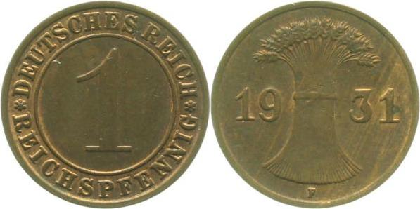 31331F~1.2 1 Pfennig  1931F prfr J 313  