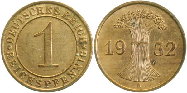 31332A~1.2 1 Pfennig  1932A prfr J 313  