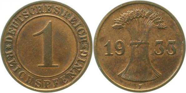 31333F~1.5 1 Pfennig  1933F f.prfr J 313  