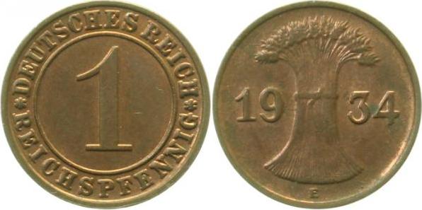 31334E~1.5 1 Pfennig  1934E f.prfr J 313  