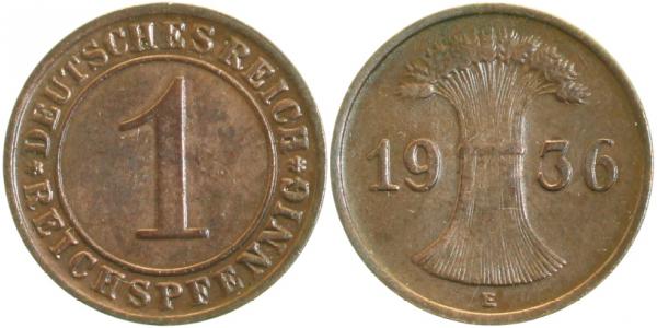 31336E~2.0 1 Pfennig  1936E vz J 313  