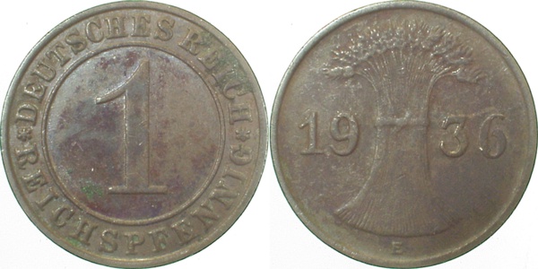 31336E~3.0 1 Pfennig  1936E ss J 313  