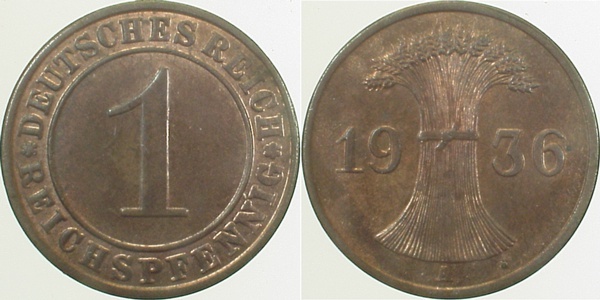 31336A~1.5 1 Pfennig  1936A f.prfr J 313  