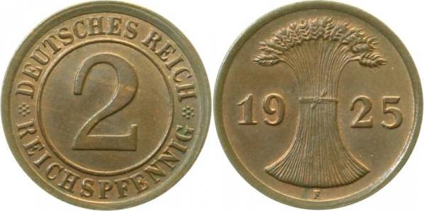 31425F~1.2 2 Pfennig  1925F prfr J 314  