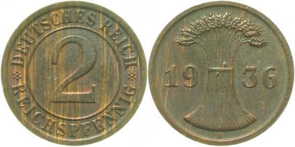 31436D~1.2 2 Pfennig  1936D prfr J 314  