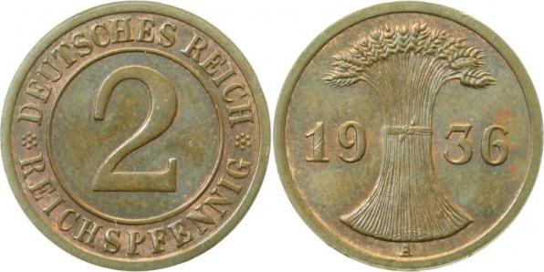 31436A~1.2 2 Pfennig  1936A prfr J 314  