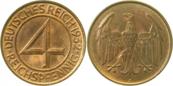 31532A~1.1 4 Pfennig  1932A prfr/st J 315  