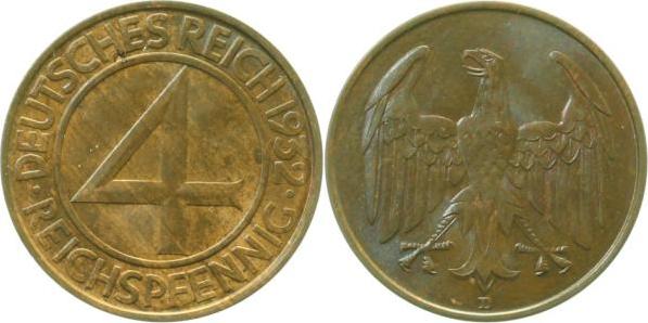 31532D~1.5 4 Pfennig  1932D f.prfr J 315  