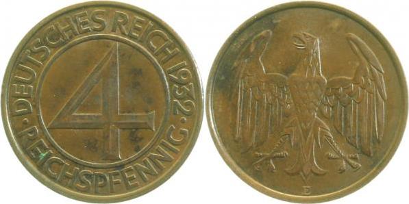 31532E~1.5 4 Pfennig  1932E vz/st J 315  