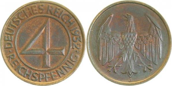 31532J~1.5 4 Pfennig  1932J f.prfr J 315  