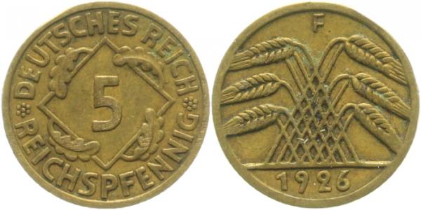 31626F~2.5 5 Pfennig  1926F ss/vz J 316  