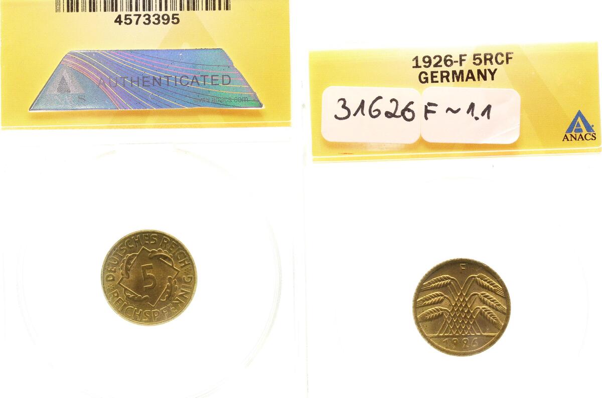 31626F~1.1 5 Pfennig  1926F prfr/stgl !! J 316  