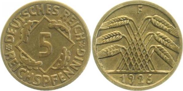 31626F~3.0 5 Pfennig  1926F ss J 316  