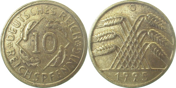 31725G~2.5 10 Pfennig  1925G ss/vz J 317  