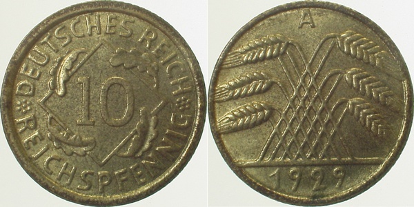 31729A~1.8 10 Pfennig  1929A vz+ J 317  