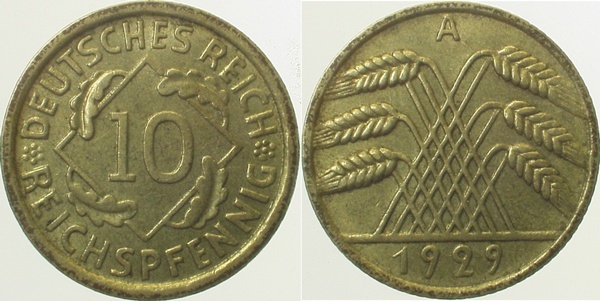 31729A~2.0 10 Pfennig  1929A vz J 317  