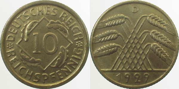 31729D~1.5 10 Pfennig  1929D f.prfr J 317  