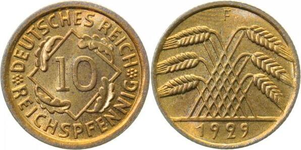 31729F~1.2 10 Pfennig  1929F prfr !! J 317  