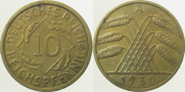 31730A~2.0 10 Pfennig  1930A vz J 317  