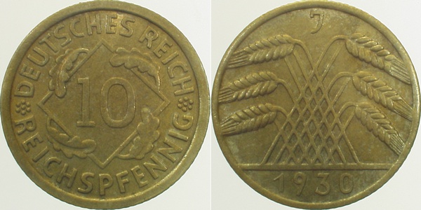 31730J~1.2 10 Pfennig  1930J prfr J 317  