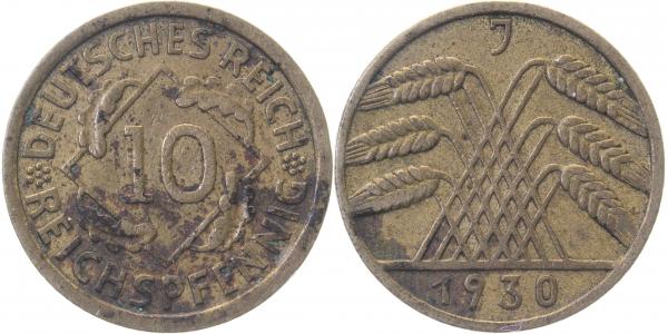 31730J~3.0 10 Pfennig  1930J ss J 317  