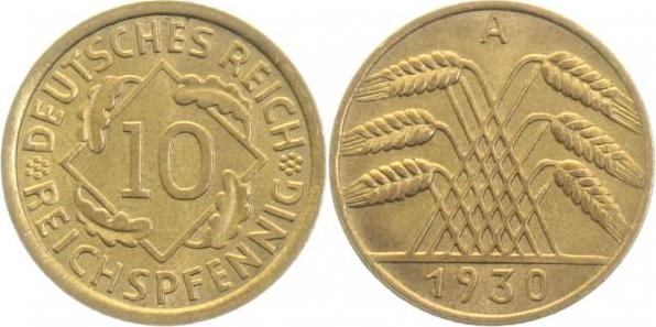 31730A~1.5 10 Pfennig  1930A f.prfr J 317  