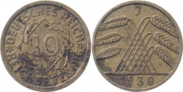 31730J~3.0 10 Pfennig  1930J ss J 317  