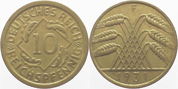 31731F~2.5 10 Pfennig  1931F ss/vz J 317  