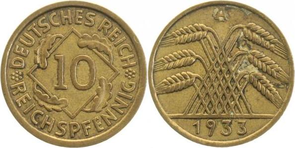 31733A~3.0 10 Pfennig  1933A ss J 317  