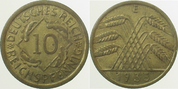 31735E~2.8 10 Pfennig  1935E ss+ J 317  