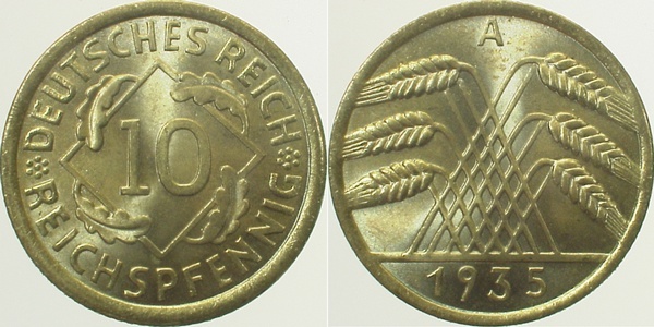 31735A~1.0 10 Pfennig  1935A stgl J 317  