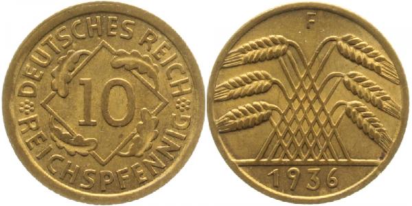 31736F~1.2 10 Pfennig  1936F prfr !! J 317  