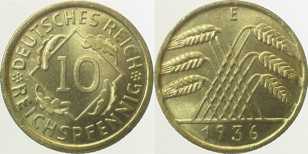31736E~1.0 10 Pfennig  1936E stgl J 317  