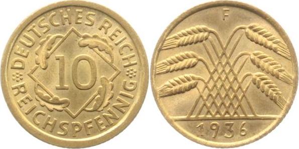 31736F~1.1 10 Pfennig  1936F prfr !! J 317  