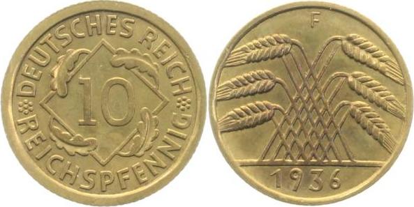 31736F~1.2 10 Pfennig  1936F prfr !! J 317  
