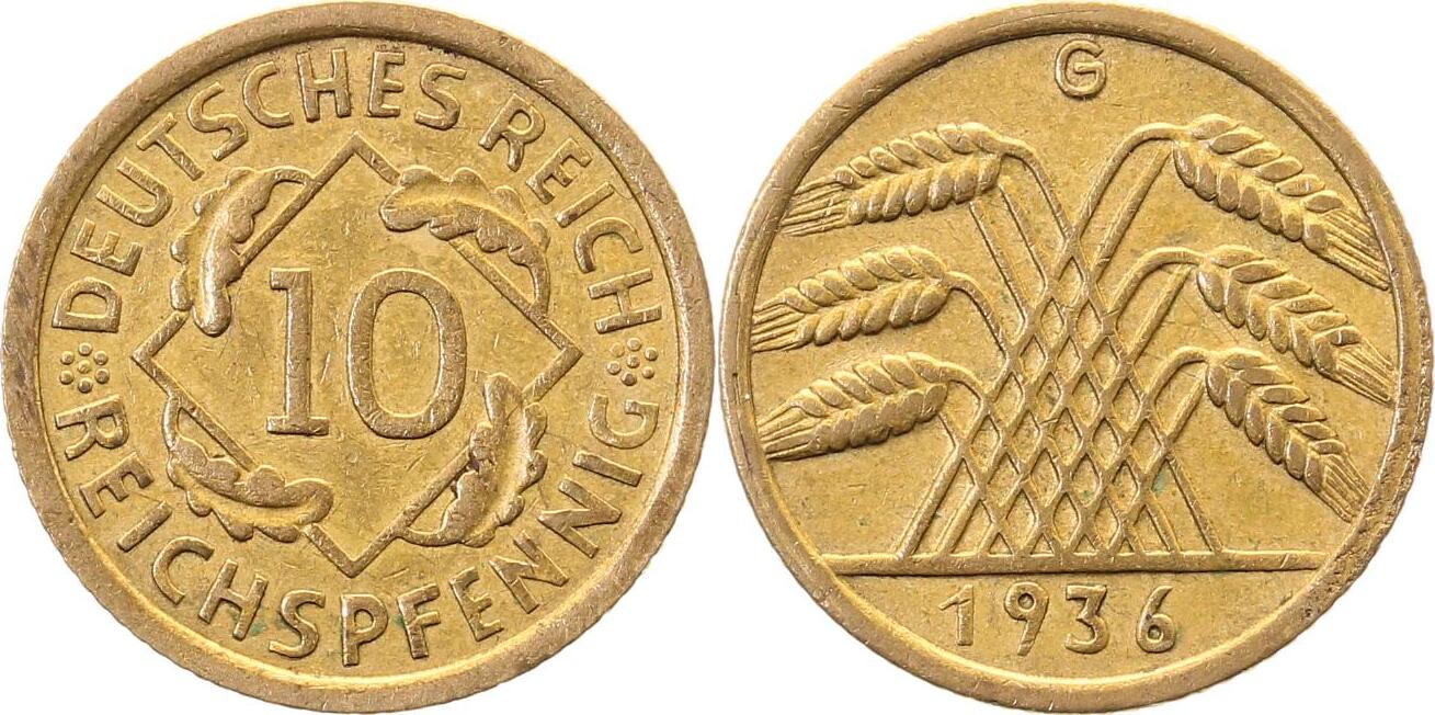 31736G~2.0 10 Pfennig  1936G vz J 317  