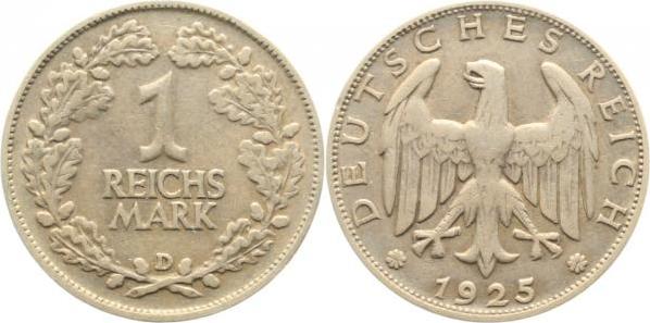 31925D~2.5 1 Reichsmark  1925D ss/vz J 319  