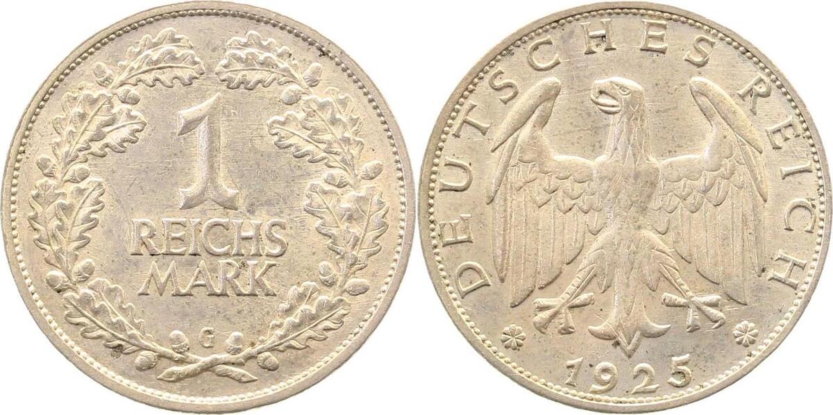 31925G~1.2 1 Reichsmark  1925G prfr !!! J 319  