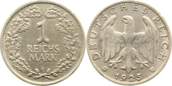 31925G~2.5 1 Reichsmark  1925G ss/vz J 319  