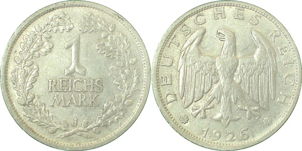 31926J~2.8 1 Reichsmark  1926J ss+ J 319  