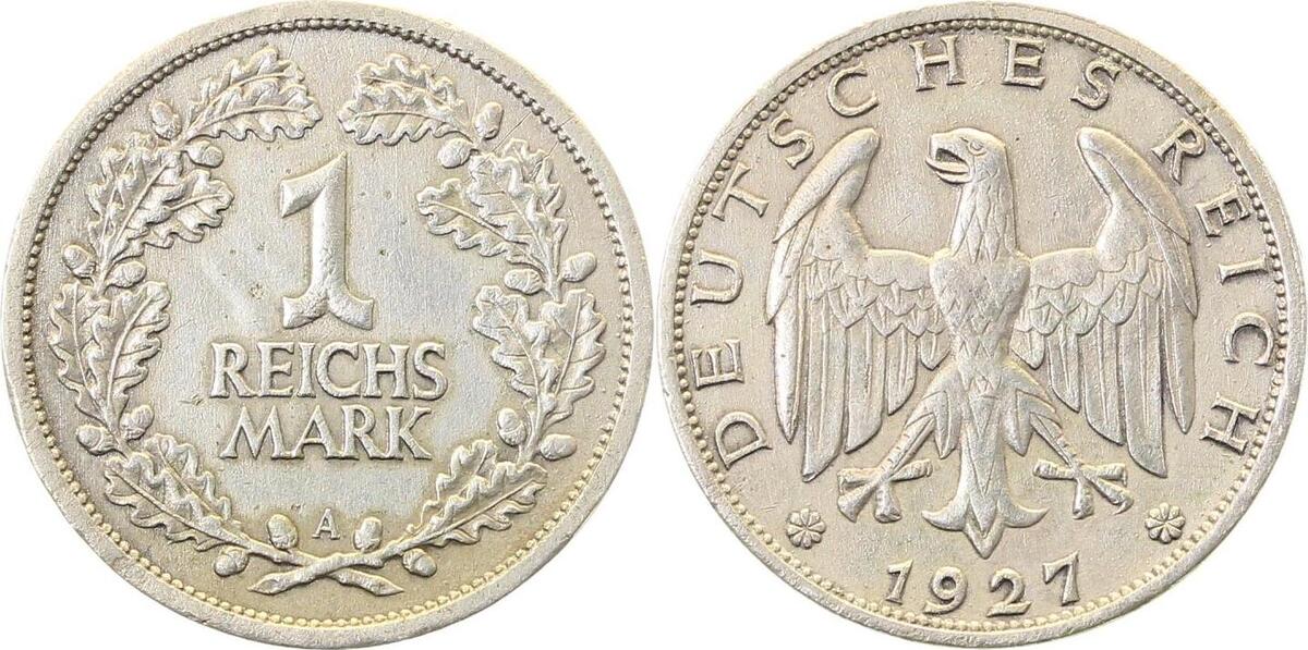 31927A~2.5a 1 Reichsmark  1927A ss/vz J 319  