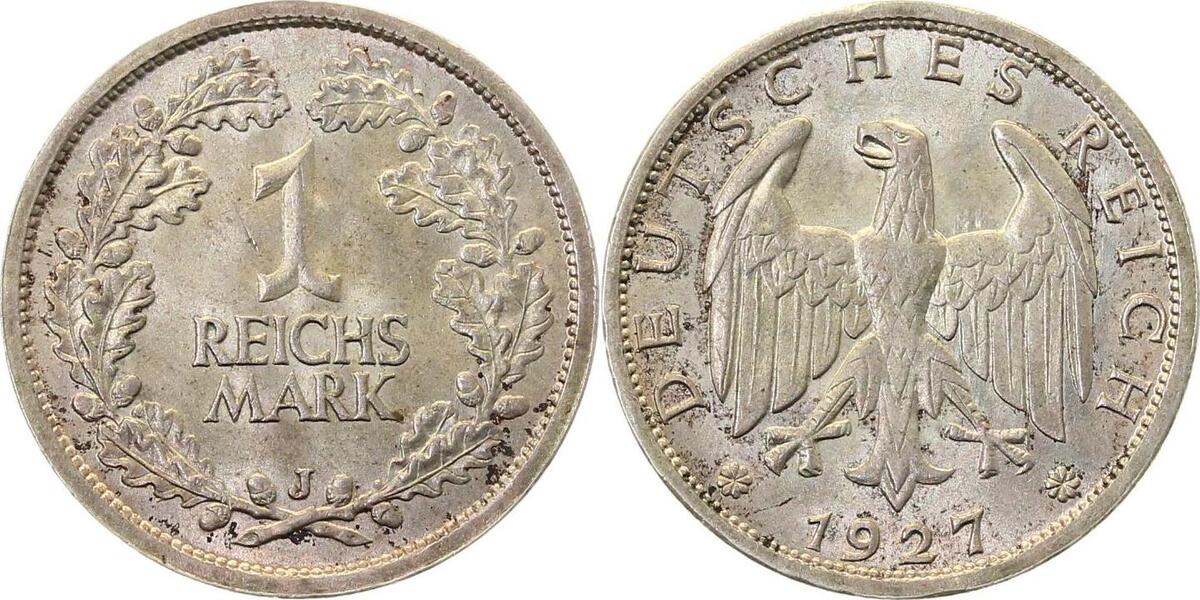 31927J~1.2-H 1 Reichsmark  1927J prägefrisch !!!! J 319  