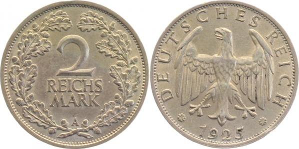 32025A~2.2 2 Reichsmark  1925A f.vz J 320  