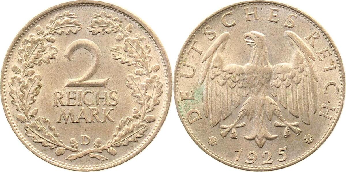 32025D~1.2 2 Reichsmark  1925D prfr J 320  