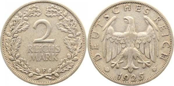 32025F~2.5 2 Reichsmark  1925F ss/vz J 320  