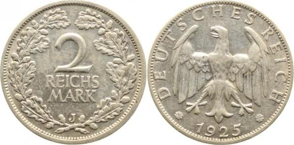 32025J~2.2 2 Reichsmark  1925J f. vz J 320  