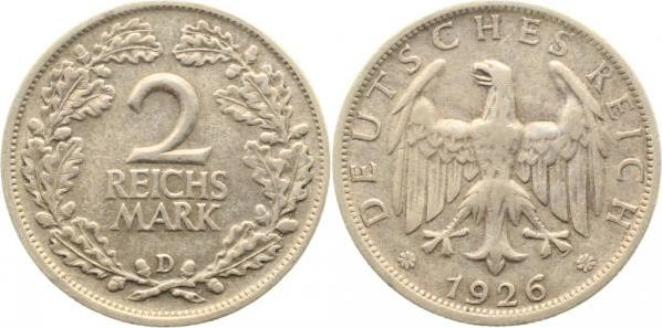 32026D~2.5 2 Reichsmark  1926D ss/vz J 320  