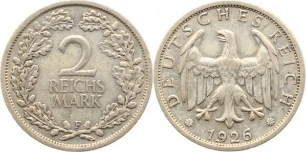 32026F~2.8 2 Reichsmark  1926F ss+ J 320  