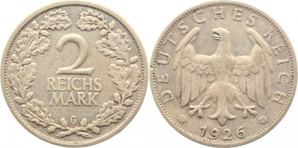 32026G~2.2 2 Reichsmark  1926G vz- J 320  