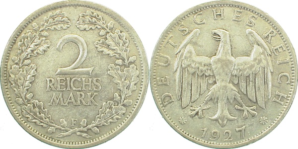 32027F~3.0 2 Reichsmark  1927F ss J 320  
